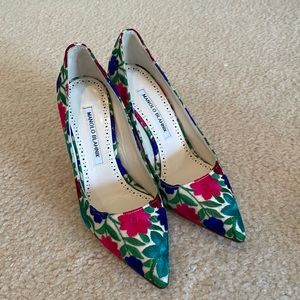Manolo Blahnik flower design stiletto heels size 36